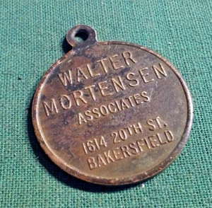 Walter Mortensen Assoc. Ins. Fob in bronzo commemorativo 50° anno 1969 Bakersfield - Foto 1 di 3