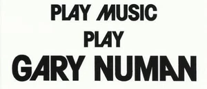 GARY NUMAN play music WHITE/BLACK VINYL oblong STICKER ex fan club - Picture 1 of 1