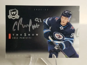21-22 The Cup Hockey THE SHOW Black Rookie Auto Cole Perfetti Jets RC SEE PICS - Bild 1 von 3