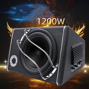 Subwoofer activo de 10 pulgadas 1200 vatios graves + amplificador + juego de cables coche subwoofer activo nuevo - Imagen 1 de 10