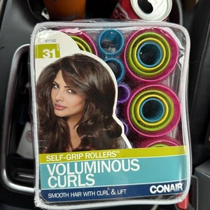 Conair Voluminous Curls Smooth & Lift Hair Rollers 31 Pc Set Self Grip Wet Dry - Picture 1 of 2