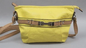 ROSETTI PVC Crossbody Shoulder Bag Purse Hand Bag Yellow w/Adjustable Strap - Picture 1 of 6