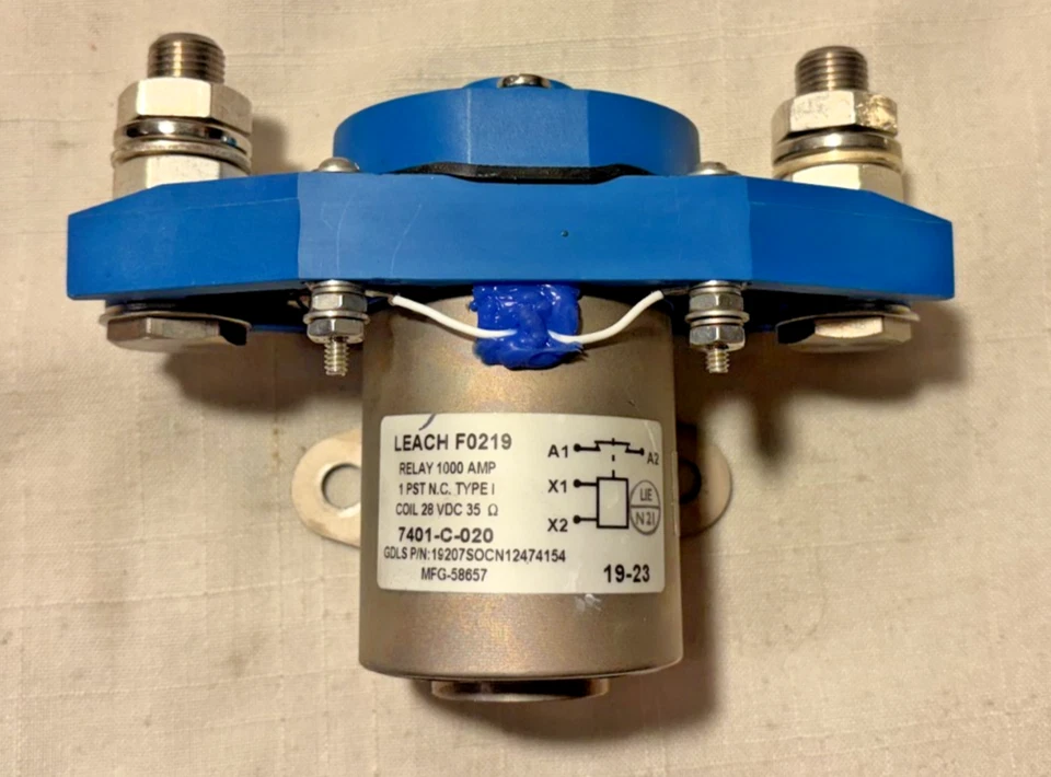 Leach International F0219 Relay NSN 5895-01-524-7571 12474153, 7401-C-010 - Image 1 of 4