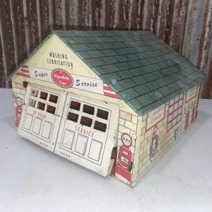 Vintage 1950s Wyandotte Tin Litho Toy Super Service Gas Station Garage Rare - Picture 1 of 9
