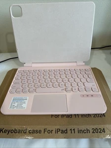 Lenrich iPad Air 11 2024 Pro 11 Tastatur Hülle Touchpad Magnet Pink - Bild 1 von 7