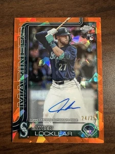 2025 Topps Chrome Sapphire Tyler Locklear RC AUTO Orange REFRACTOR /25 Seattle - Picture 1 of 2