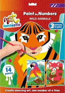 Arte Fantástico Animales Salvajes Triple Set - Pintura por Números para Niños - Pintura - Imagen 1 de 4