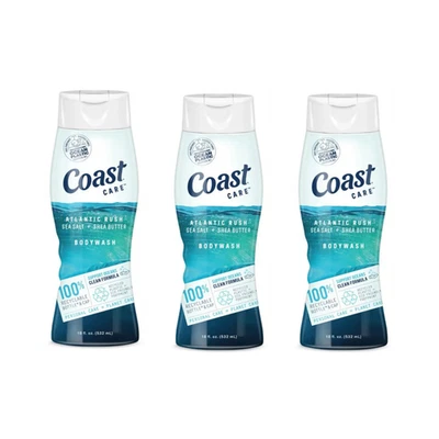 Coast Atlantic Rush沐浴露海盐和乳木果油18盎司-3瓶装 — 第 1/2 张图片