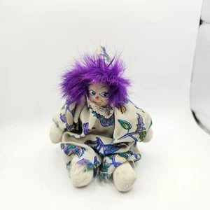 Vintage Collectable Sandbag Clown Doll painted head sand body Hat Floral - Bild 1 von 8