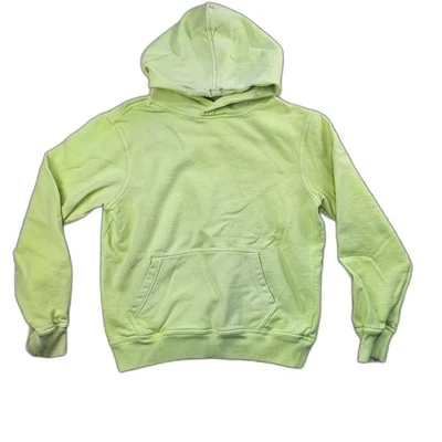 Sudadera con capucha teñida con corbata brillante American Eagle amarillo lima para hombre talla mediana Foto 1 de 4