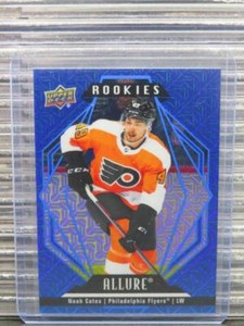 2022-23 UD Allure Noah Cates Blue Line Parallel Rookie RC #14/35 Flyers
