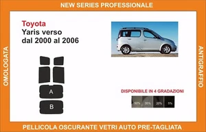 pellicola oscurante vetri pre tagliata toyota yaris verso dal 2000 al 2006 post - Imagen 1 de 1