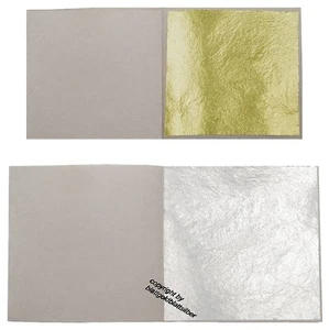 10 Blatt Blattgold 23,75 Karat Essbar 38 x 38mm + 10 Blatt Blattsilber 60 x 60mm - Bild 1 von 2