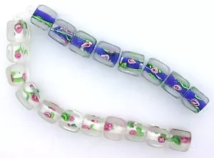 NINE Handmade Quality Assorted Color Flower Glass Bead Lampwork GB102/101423 - Picture 1 of 1