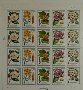 US SCOTT 3193 - 3197 PANE OF 20 FLOWERING TREES 32 CENTS FACE MNH - Picture 1 of 1