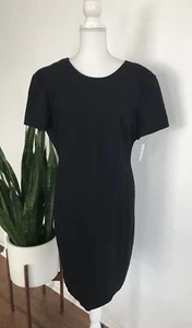 Nuevo con etiquetas Vestido Liz Claiborne Negro Manga Corta Vaina LBD Profundo Espalda en V Cerradura Talla 14 - Imagen 1 de 6