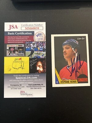 Tarjeta de hockey firmada autografiada por JSA AUTÉNTICA Montreal Canadiens Stephane Richer Foto 1 de 4