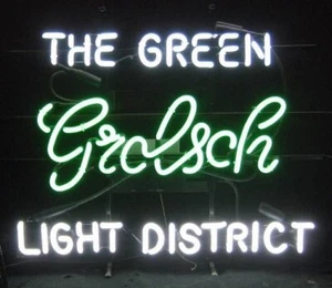 Grolsch Beer The Green Light District Neon Sign Lamp Poster Hanging DK 24"x20" - Picture 1 of 5