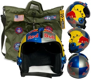 Polyst TOP Gun Helmet Custom "Red Bulls" Fighter Aviator USN HGU-33 - Picture 1 of 7