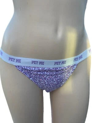 Braguita de bikini Y2K Deadstock estampado de pata Pet Me retro rave nueva M/6 coqueta salvaje Foto 1 de 3