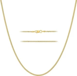 Kisper 925 Sterlingsilber italienisches Gold kubanische Kette Halskette mit Hummerverschluss - Bild 1 von 13