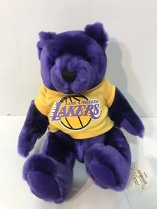 Vtg Team LA Staples Center NBA Los Angeles Lakers Velvet Bear 12" high - Picture 1 of 6
