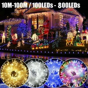 100-800LED Waterproof LED Fairy String Lights Plug Outdoor Christmas Light Party - Picture 1 of 14