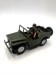 Vintage Timmee/Processed Plastic Jeep Marx W/ Army Man - Picture 1 of 9