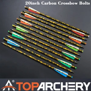 Tiro con Arco 20" Flechas de Carbono Pernos Exterior Caza Tiro Práctica Pernos 12-PACK - Imagen 1 de 21