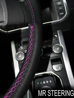 FOR BMW Z3 1995-2002 TRUE LEATHER STEERING WHEEL COVER HOT PINK DOUBLE STITCHING — 第 1/3 张图片