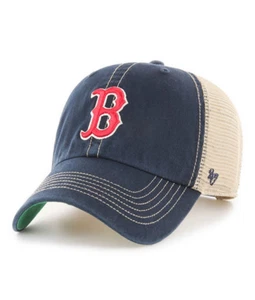 Boston Red Sox '47 Brand Navy Blue Trawler Clean Up Adjustable Trucker Dad Hat - Picture 1 of 2