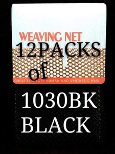 12 LOTS THE CHALLENGER WEAVING NET FOR SYNTHETIC & HUMAN HAIR BLACK 1030BK - Picture 1 of 2