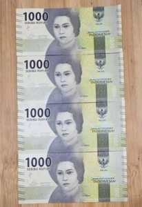 2016 Indonesia 1000 rupie P-154, Tjut Meutia/Banda, valuta UNC (lotto di 4) - Foto 1 di 3