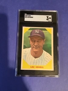 1961 Fleer Lou Gehrig #28 SGC 3 Yankees - Picture 1 of 2