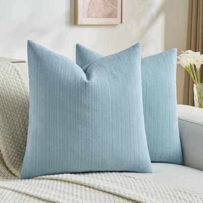 Almohada decorativa FUTEI Denim azul 18 x 18 (paquete de 2),  Foto 1 de 4