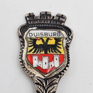 Vintage Duisburg Germany Souvenir Spoon – Antiko 800 Silver Crest Enamel - Picture 1 of 7