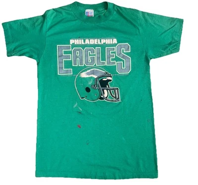 ВИНТАЖНАЯ средняя футболка M/L 1980-е 90-е PHILADELPHIA EAGLES ОДИН ШОВ - Изображение 1 из 4