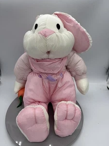 International Silver Co Pink Bunny Rabbit Plush Stuffed Easter Doll Carrot Toy - Picture 1 of 10