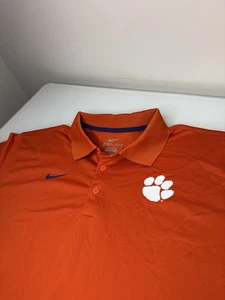 Mens Nike Clemson Tigers Polo Shirt New With Tags Size XL Dri-Fit Orange NCAA - Picture 1 of 8