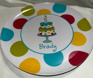 Personalized Birthday Cake Plate - Brady - Picture 1 of 4