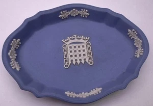 Wedgewood Jasper House of Parliament Trinket Tray Vintage Oval Perfect - Imagen 1 de 4