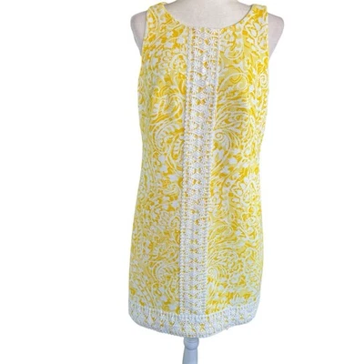 Vestido para mujer Eliza J amarillo texturizado crochet cachemir 10 años 60 inspirado hippie boho Foto 1 de 4