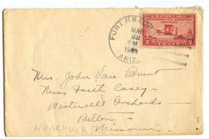 AZ-ARIZ=FORT HUACHUCA=4 Bar Cancel-Cover-1929 - Picture 1 of 2