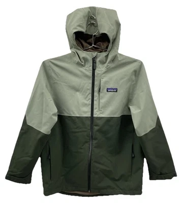 Patagonia Jacket Youth Size 12 Hooded Rain Waterproof Reflective H2No Fall Green - Image 1 of 4