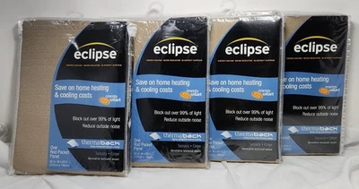 Eclipse Curtain Valance 42”x16” Samara Crepe Latte (Set of 4) - New - Image 1 of 4