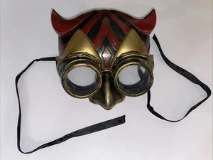 Hot Topic Devil with Steampunk Goggles Masquerade Mask Costume Halloween Red - Picture 1 of 7