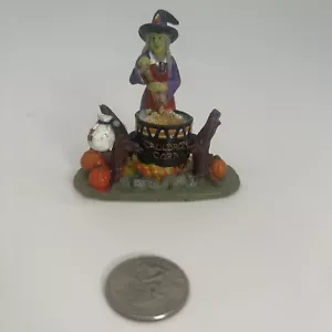 Witch Black Cauldron Corn Figure Halloween Village Dollhouse Miniature Figurine - Picture 1 of 6
