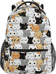 Cute Cats Kids Backpacks for Girls Boys Teenager,BookBags Back to  - Picture 1 of 7