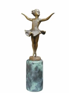 Bronze Figur Skulptur kleine Ballerina auf edlem Marmorsockel (5657) - Picture 1 of 4