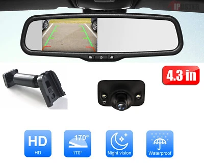 4.3" Car Rear View Mirror Monitor Reversing Backup Camera For GMC SAVANA YUKON - Image 1 of 4